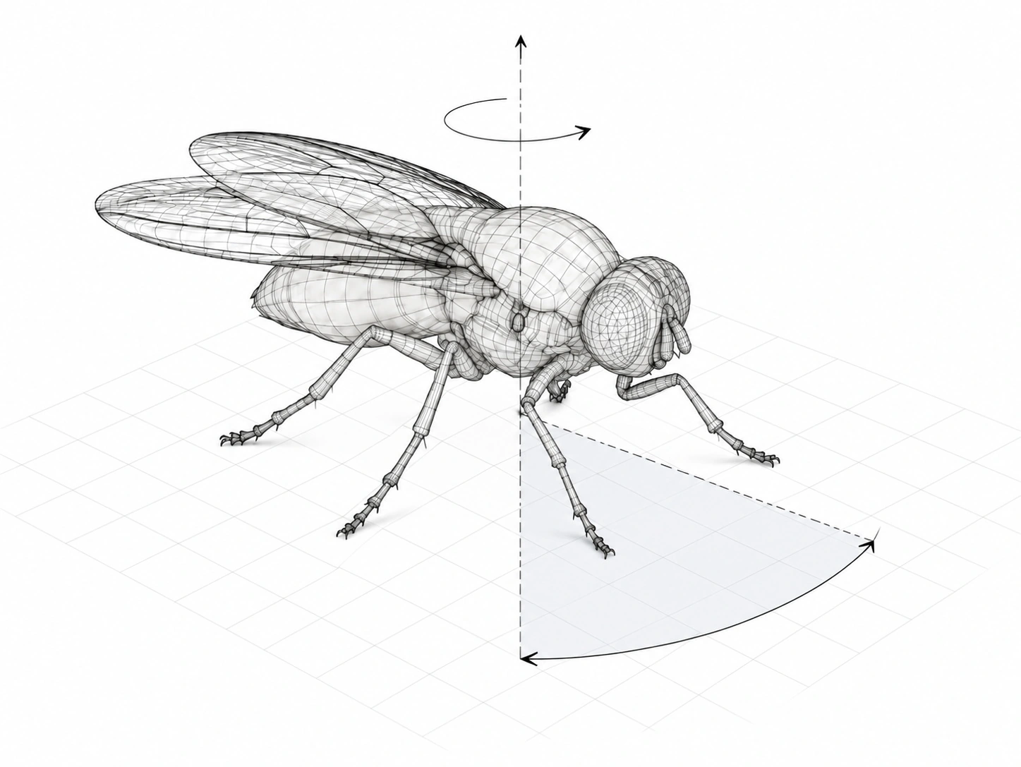 Turning fly illustration from the manuscript's framework figure